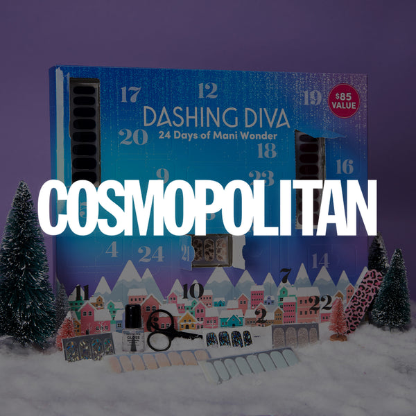 Cosmopolitan featuring Dashing Diva Holiday 2021 Holiday Advent Calendar giftset.