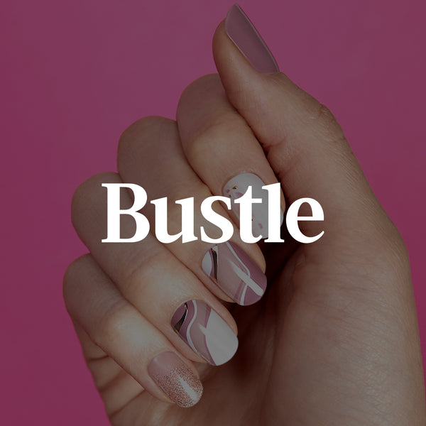 Bustle featuring Dashing Diva GLAZE Retro Mauve semi-cured gel nail strips.