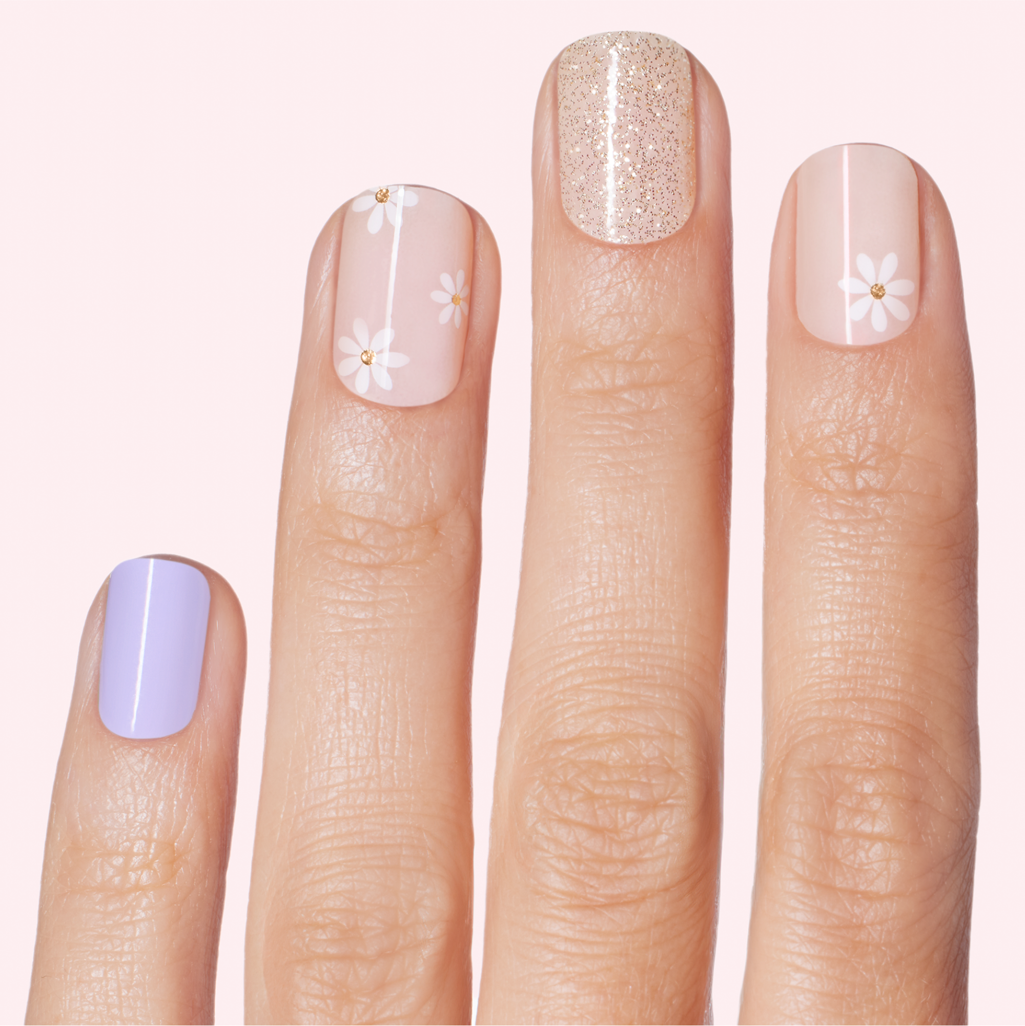 Down Down Daisy Strips – Gold Glitter Floral
