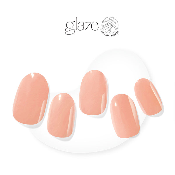 Semi-cured, opaque, nude pink gel nail strips featuring a cool undertone with mega volume & maximum shine.