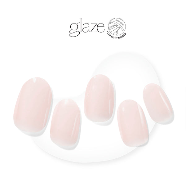 Semi-cured, cool, dusty pink gel nail strips with mega volume & a sheer finish.