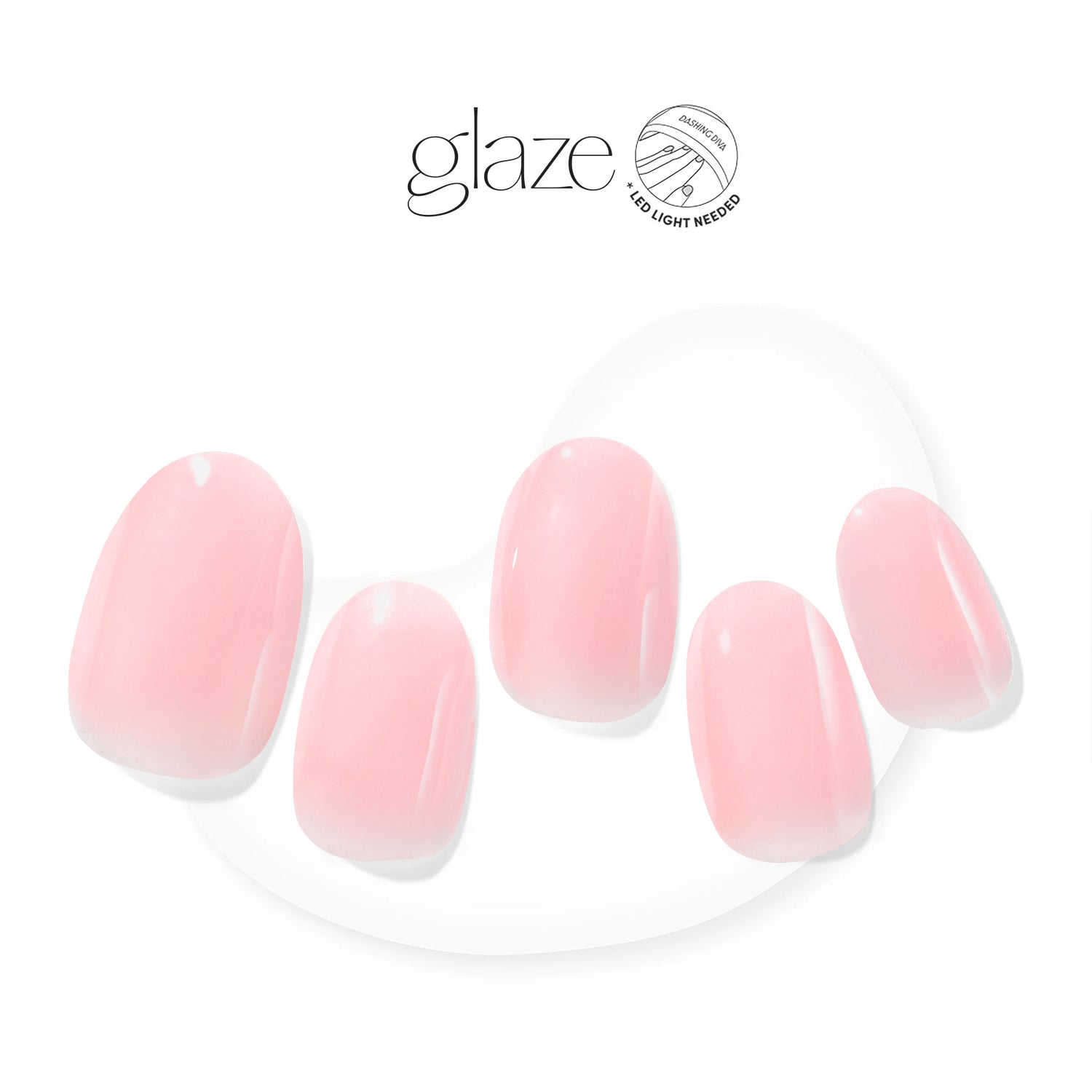 Semi-cured dusty pink gel nail strips with mega volume & maximum shine.