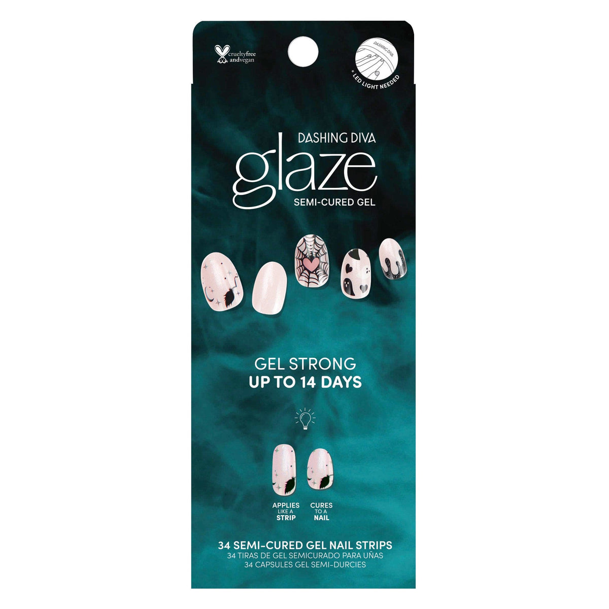 Charmed Creatures Pink Glitter Halloween Nails Dashing Diva