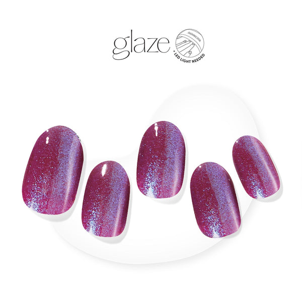 Dashing Diva iridescent violet glitter semi cured gel nail strips.