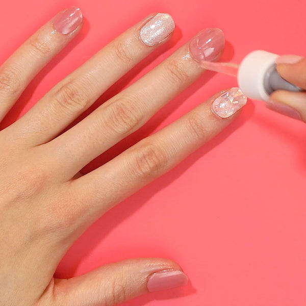 How to remove Dashing Diva GLAZE semi cured gel nail strips with Red Therapy MAGIC OFF.