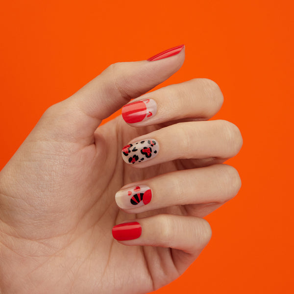 Dashing Diva & Disney and Pixar's Turning Red Red's My Color GLOSS gel nail strips.