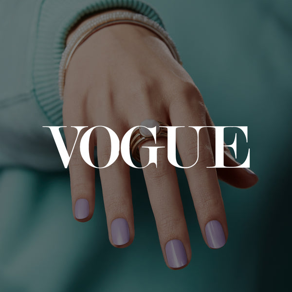 Vogue press article featuring Dashing Diva Enchanted Lilac GLOSS Color.