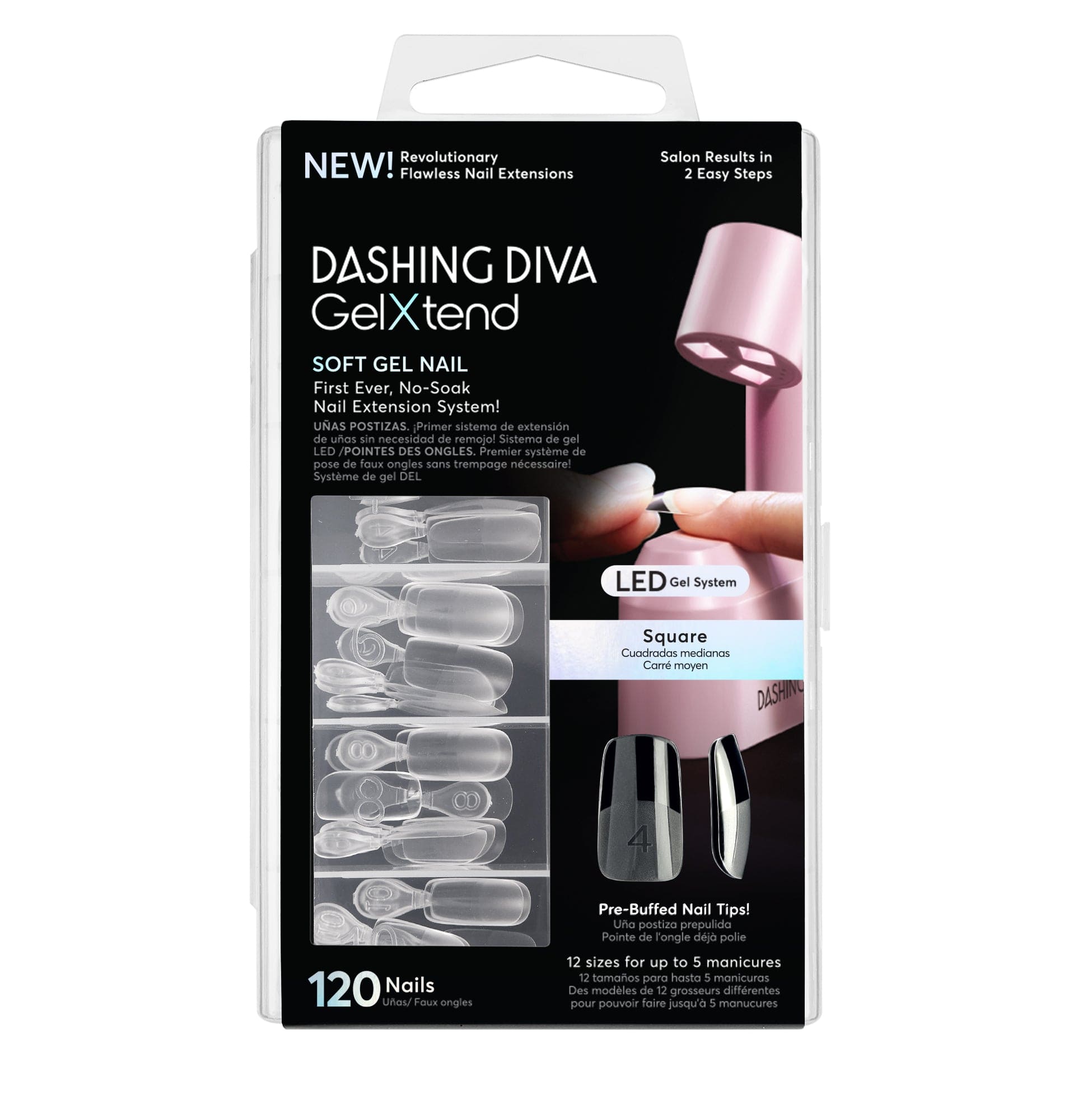 GelXtend Tips – Medium Square Soft Gel Nail Extensions – Dashing Diva