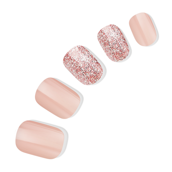 Honey Sparkle – Tan Rose Gold Press-On Gel Nails – Dashing Diva