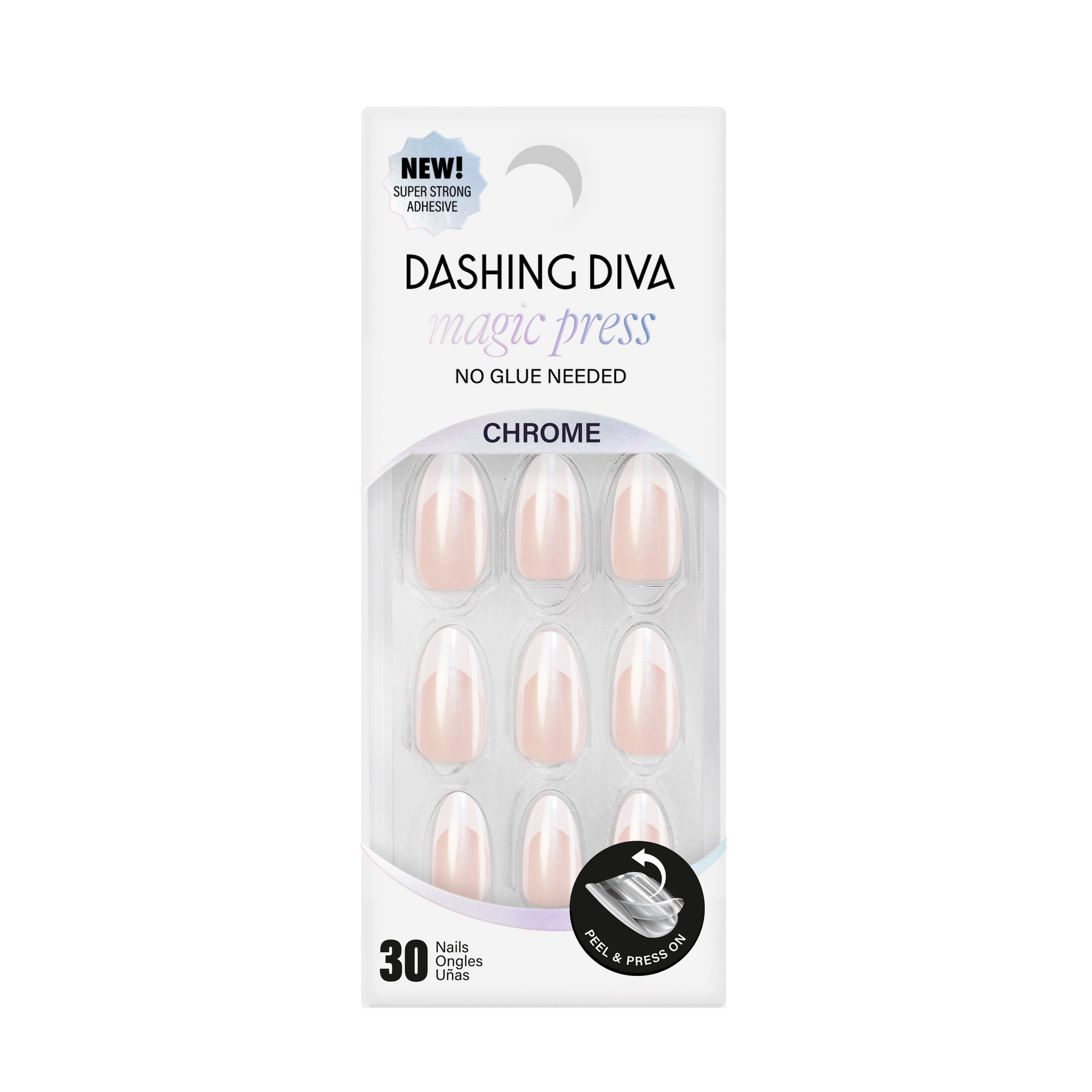 French Glaze Almond – Nude Chrome French Tip Nails – Dashing Diva