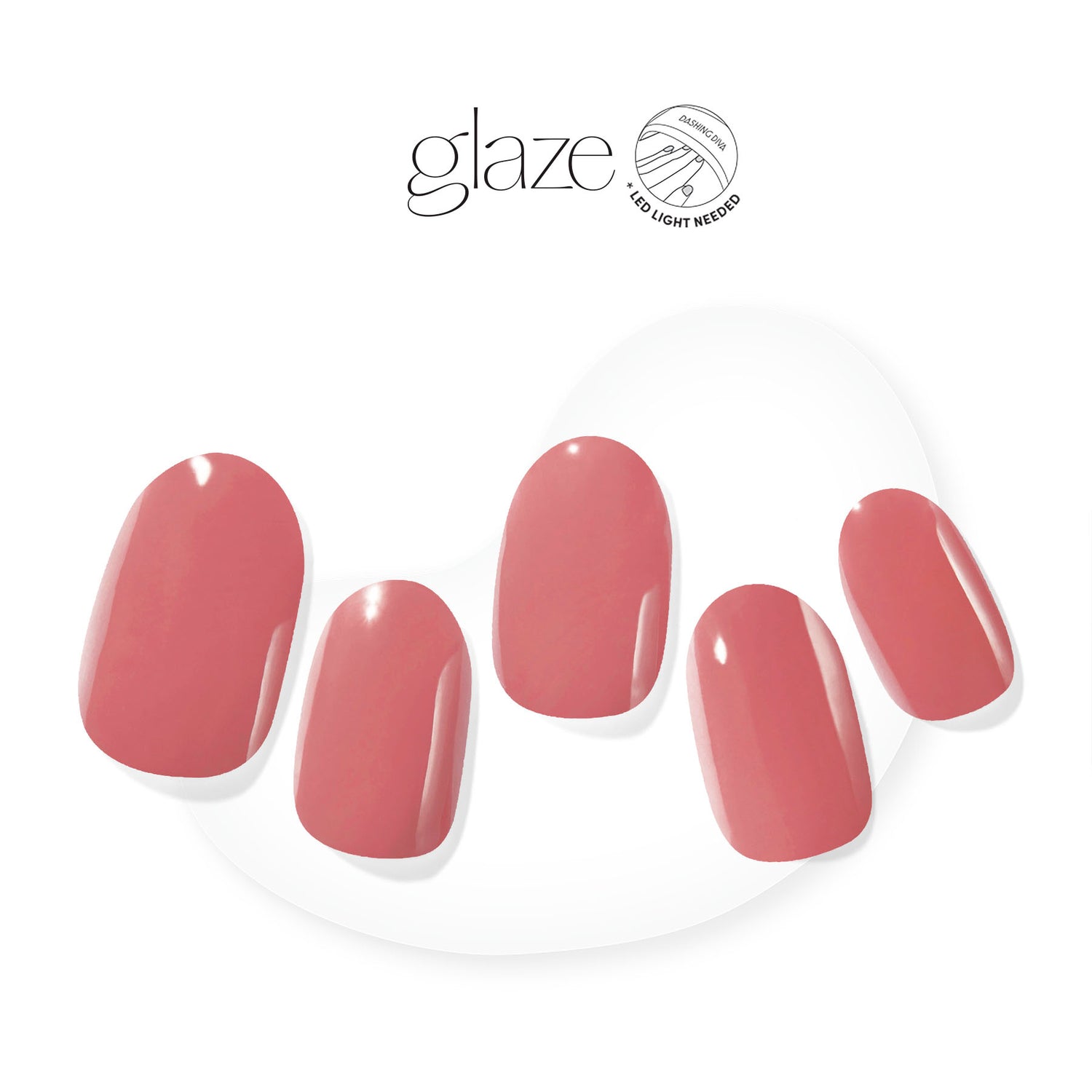 Semi-cured deep rose gel nail strips with mega volume & an opaque finish.
