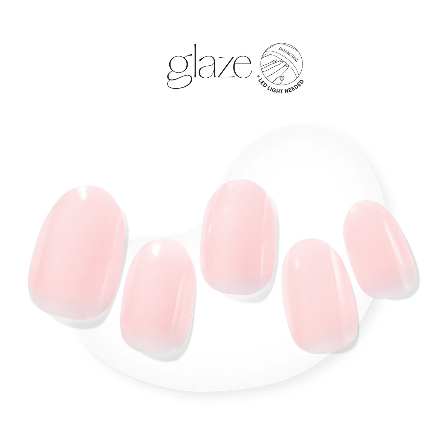 Semi-cured nude pink gel nail strips with mega volume & maximum shine.