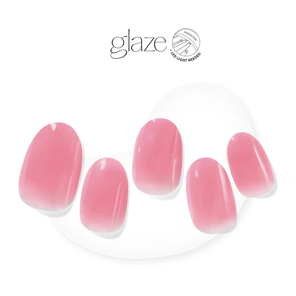 Semi-cured deep rosy pink gel nail strips with mega volume & maximum shine.