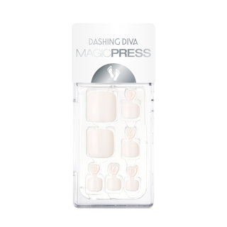 Dashing Diva MAGIC PRESS Pedicure off-white press on pedi.