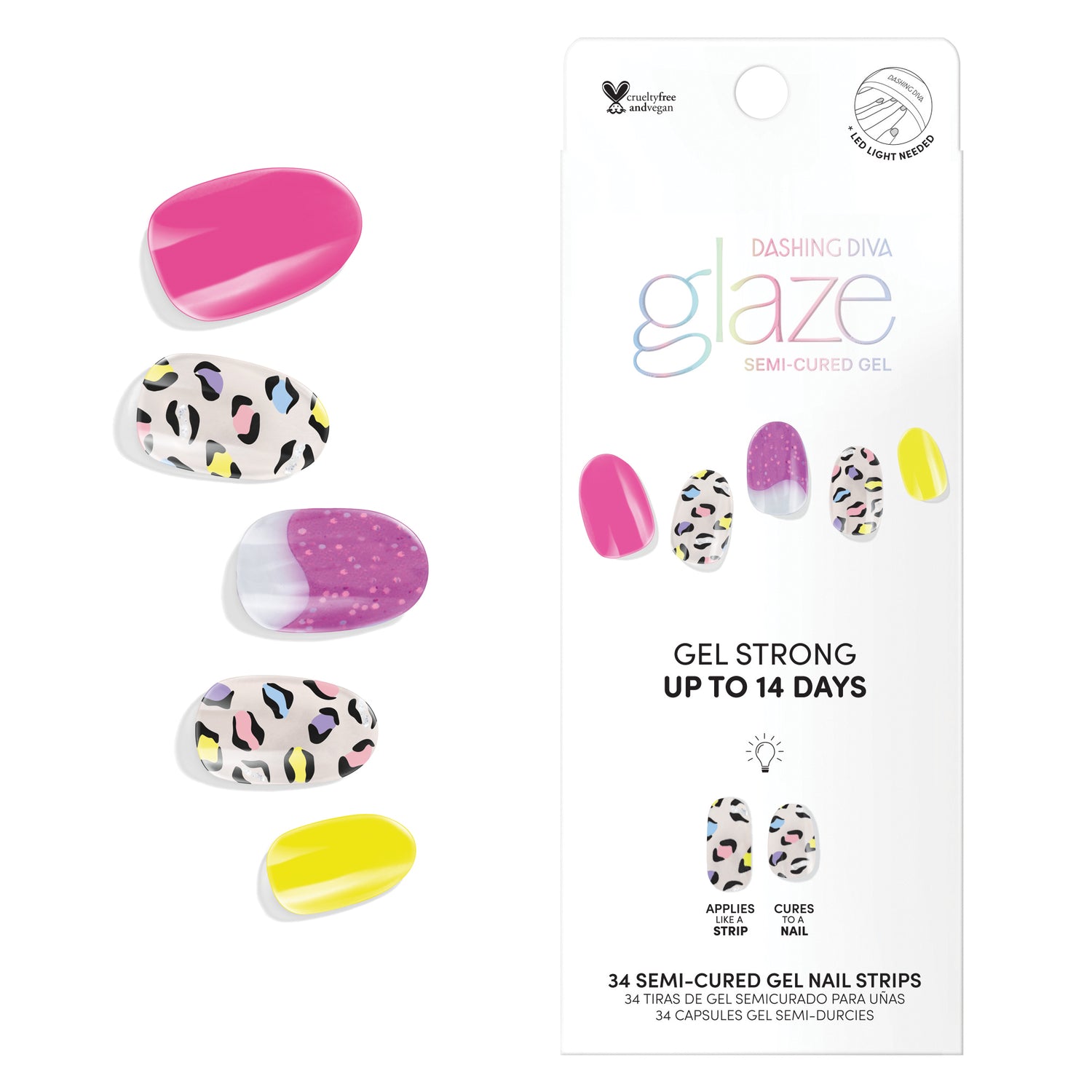 Gel nail stickers neon colors