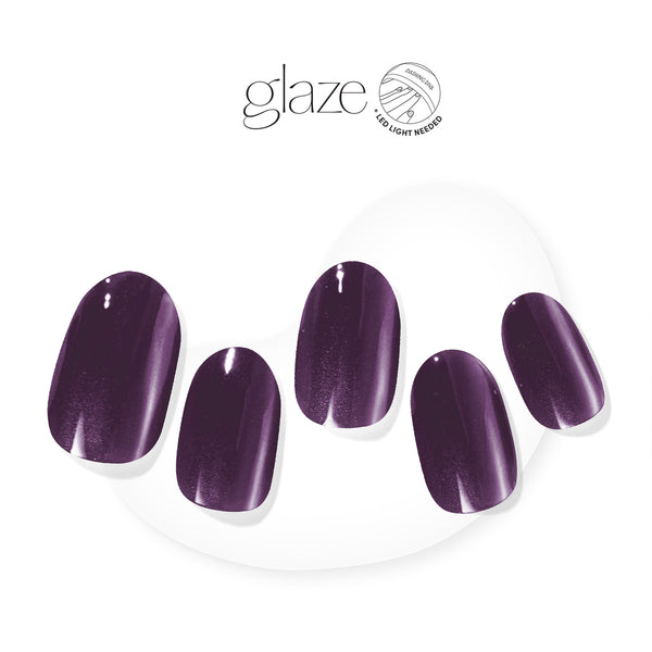 Dashing Diva GLAZE Fall & Winter deep shimmery purple gel nail strips.