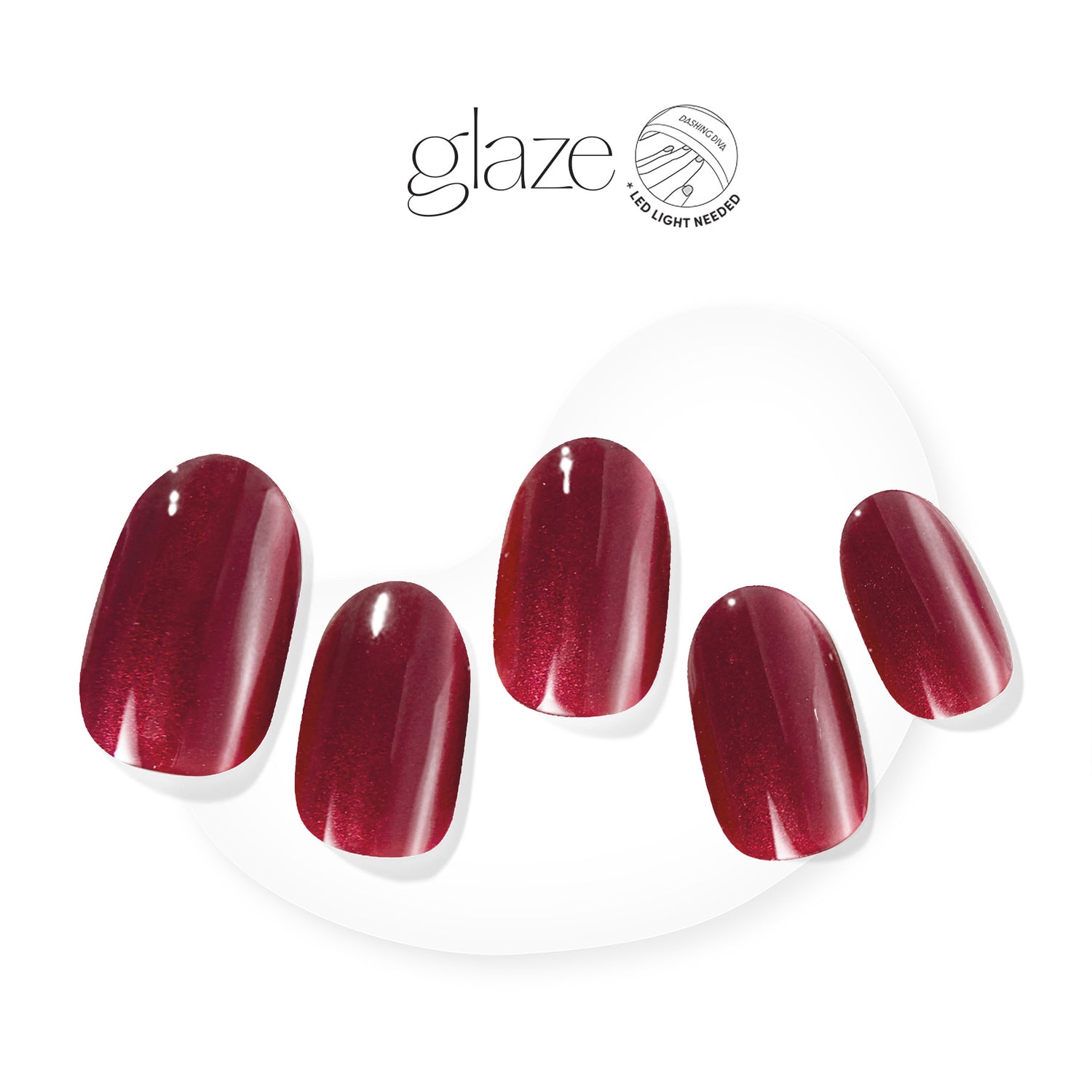 Dashing Diva GLAZE Fall shimmery red gel nail strips.