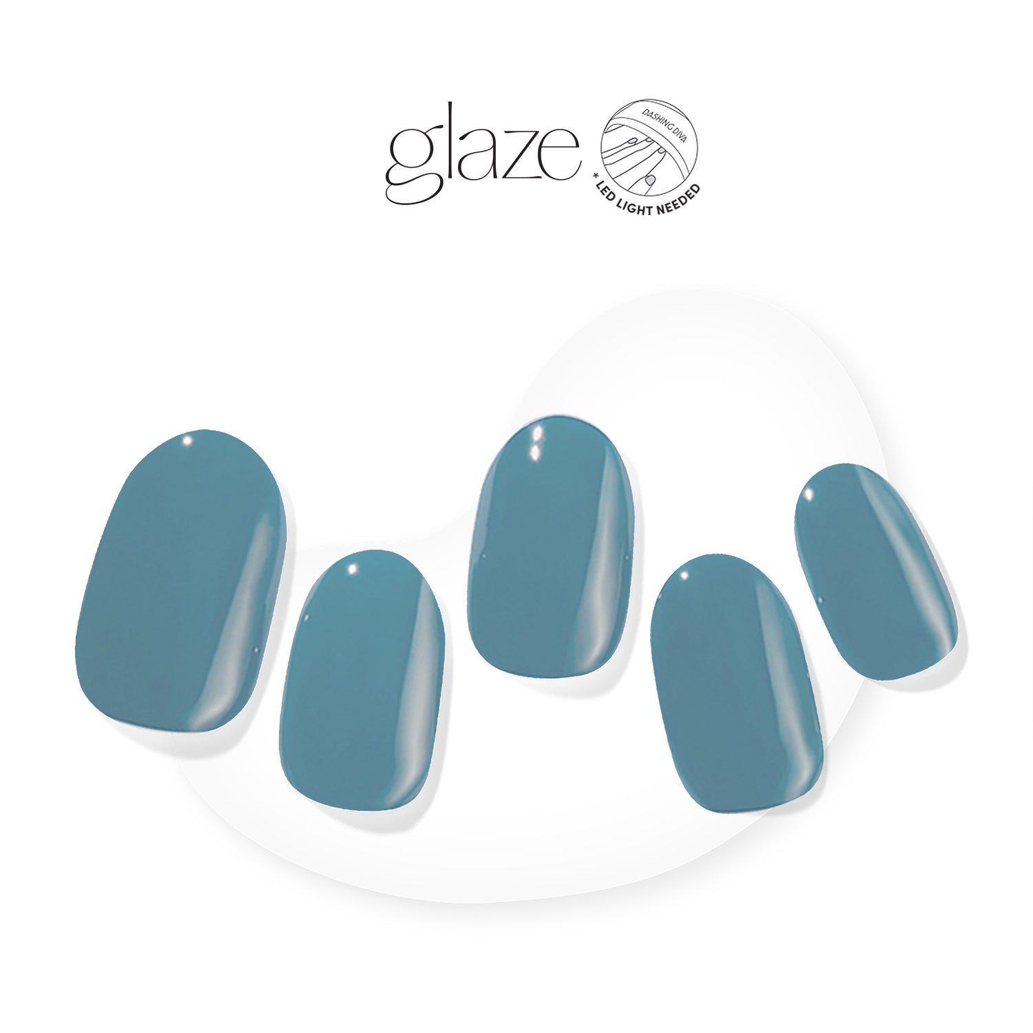 Dashing Diva GLAZE ocean blue semi cured gel nail strips.