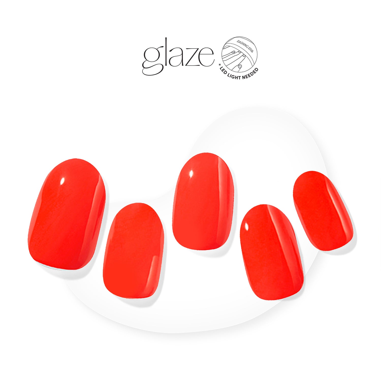 Dashing Diva GLAZE bright coral semi-cured gel nail strips.