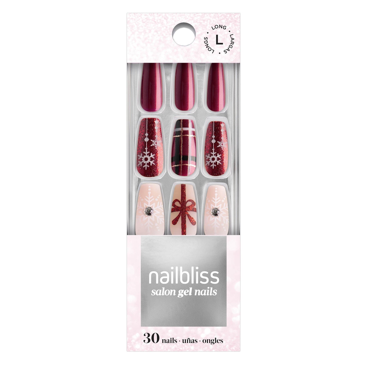  Long length, square shape, glossy finish red glue-on gel nails 