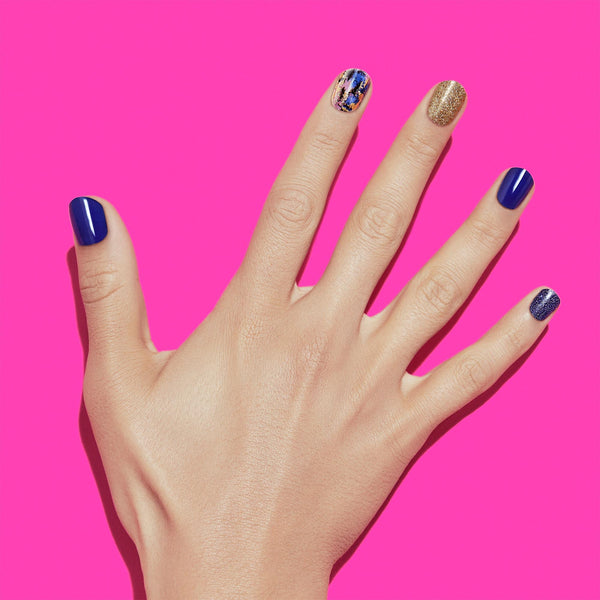 Navy blue gel nail strips