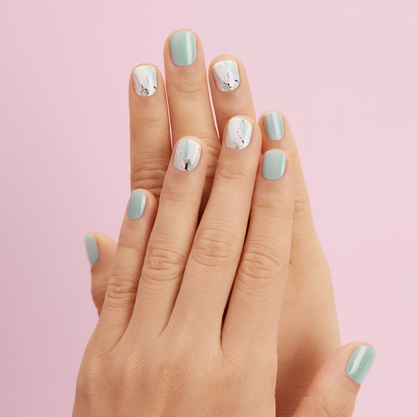 the perfect short square nail! | Green nails, Mint nails, Pretty nail colors