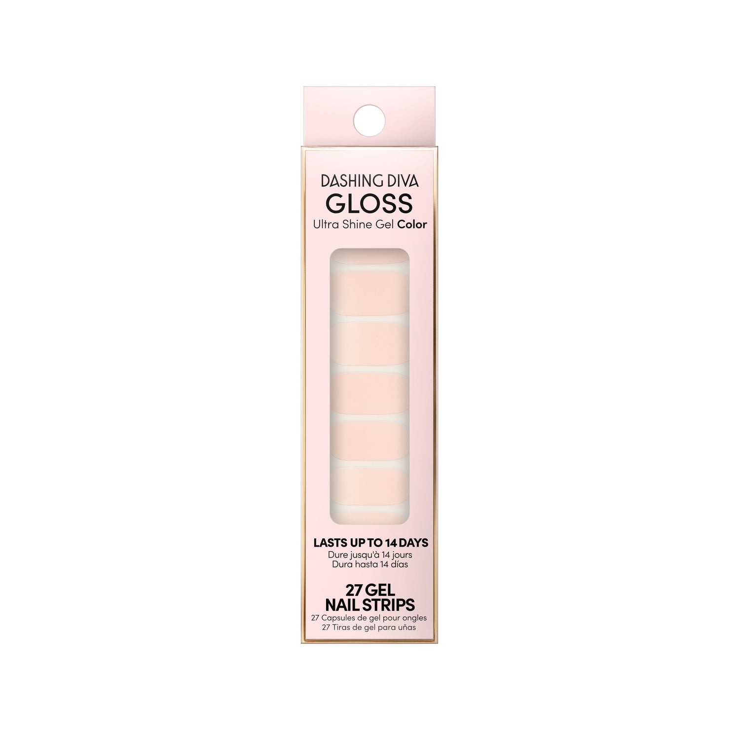 Dashing Diva GLOSS Color classic baby pink gel nail strips.