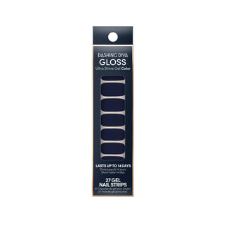 Dashing Diva GLOSS Color navy blue Fall gel nail strips.