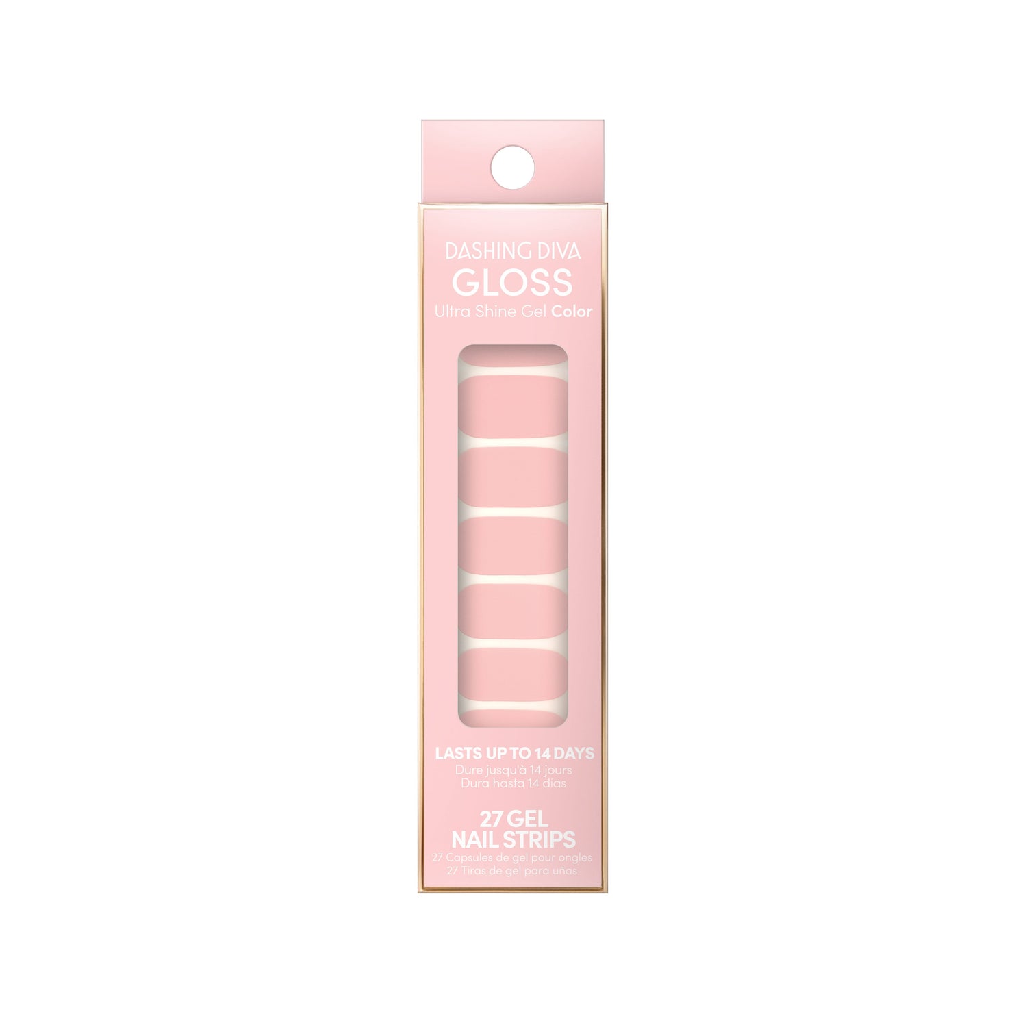 Dashing Diva GLOSS Color classic baby pink gel nail strips.