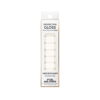 Dashing Diva GLOSS Color classic white gel nail strips.