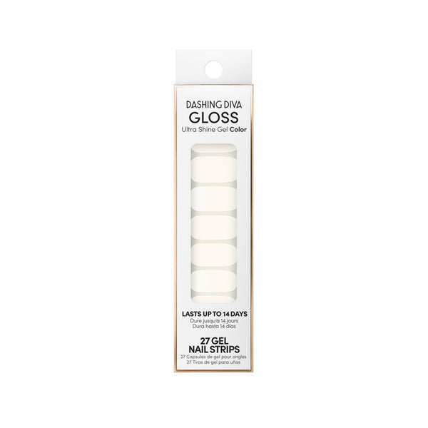 Dashing Diva GLOSS Color classic white gel nail strips.