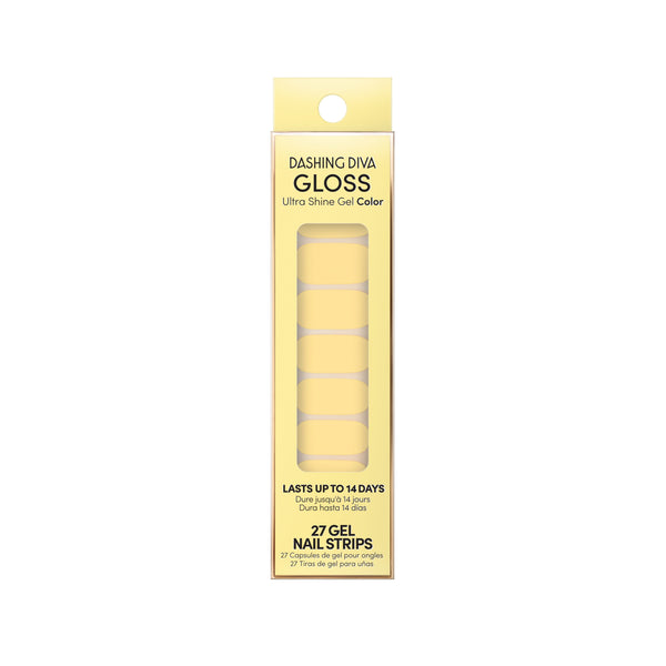 Dashing Diva GLOSS Color Spring & Easter soft pastel yellow gel nail strips.