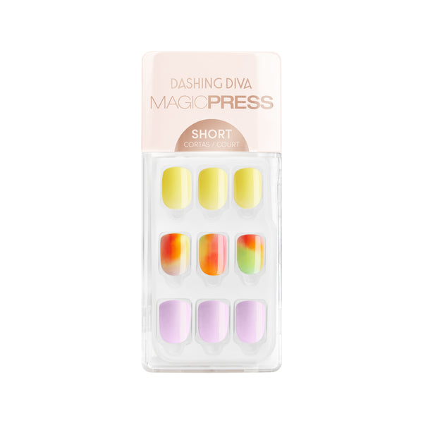 Dashing Diva Magic Press multicolor tie dye press-on gel nails