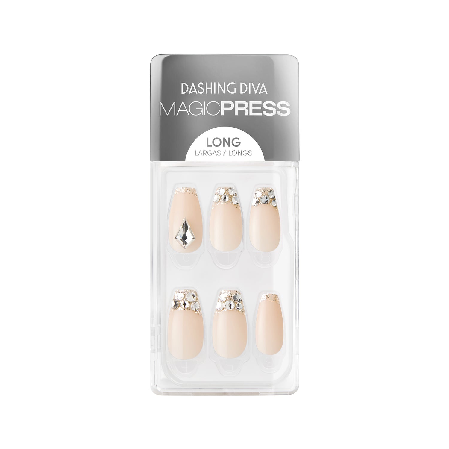 Dashing Diva MAGIC PRESS Premium rhinestone bridal and J.Lo Inspired press-on gel nails.