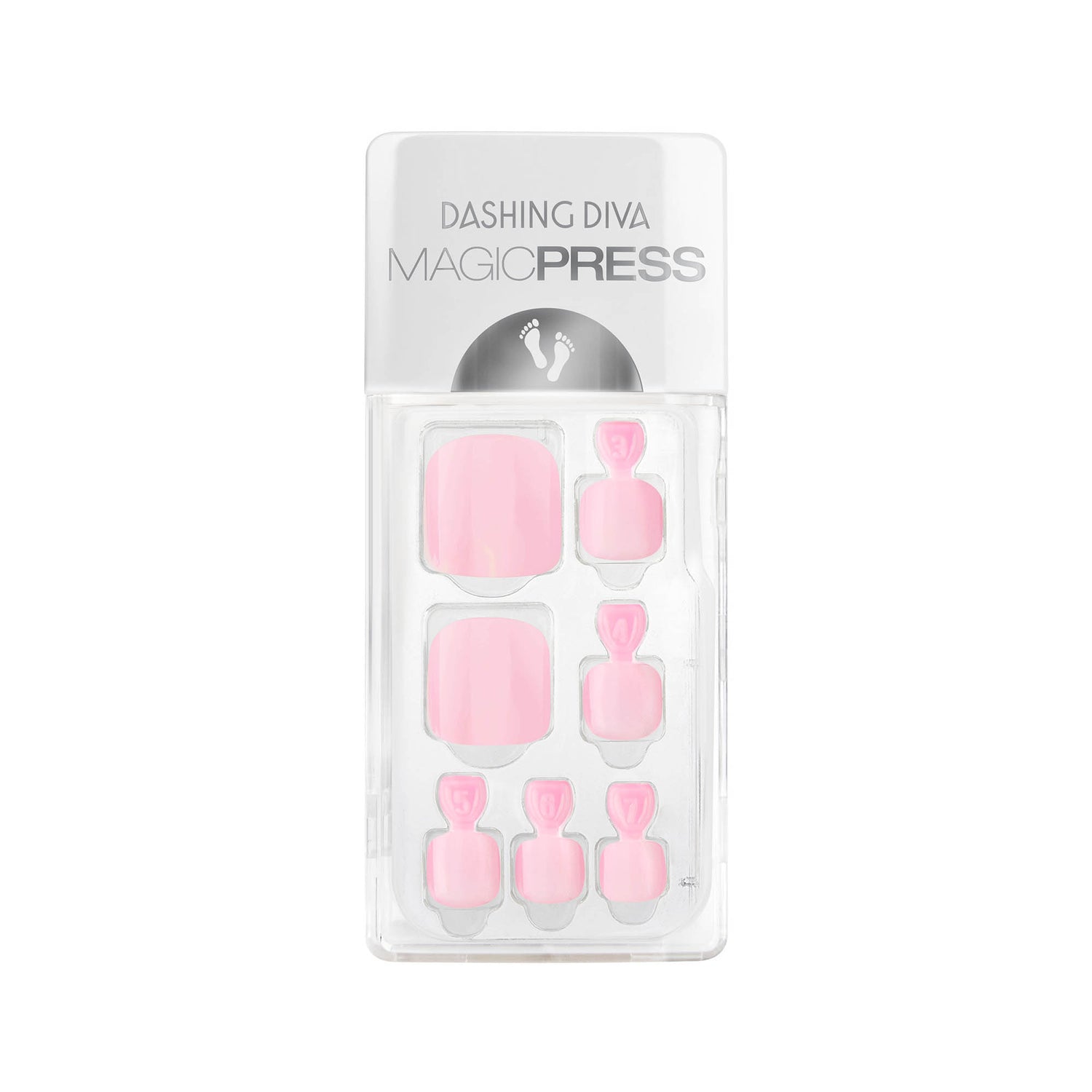 Dashing Diva MAGIC PRESS Pedicure baby pink press on gel pedicure